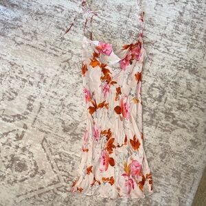 Zara Floral Dress with Pink and Orange Accents